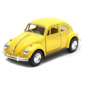 Miniatura-Carro-Volkswagen-Fusca-1967-1-32-Amarelo-Kinsmart-KT5057D
