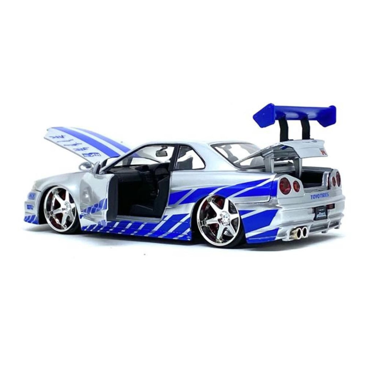 Miniatura Carro Nissan Skyline GT-R R34 Velozes e Furiosos 5 1/24