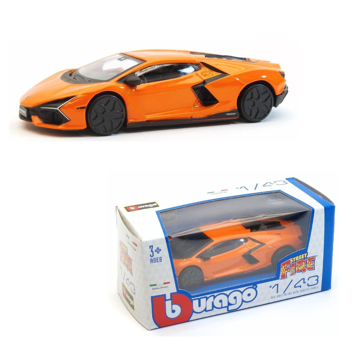Miniatura Carro Lamborghini Revuelto Street Fire Laranja 1/43