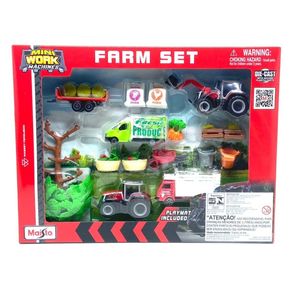 Set-Fazenda-Massey-Ferguson-Mini-Work-Machines-Maisto-12565
