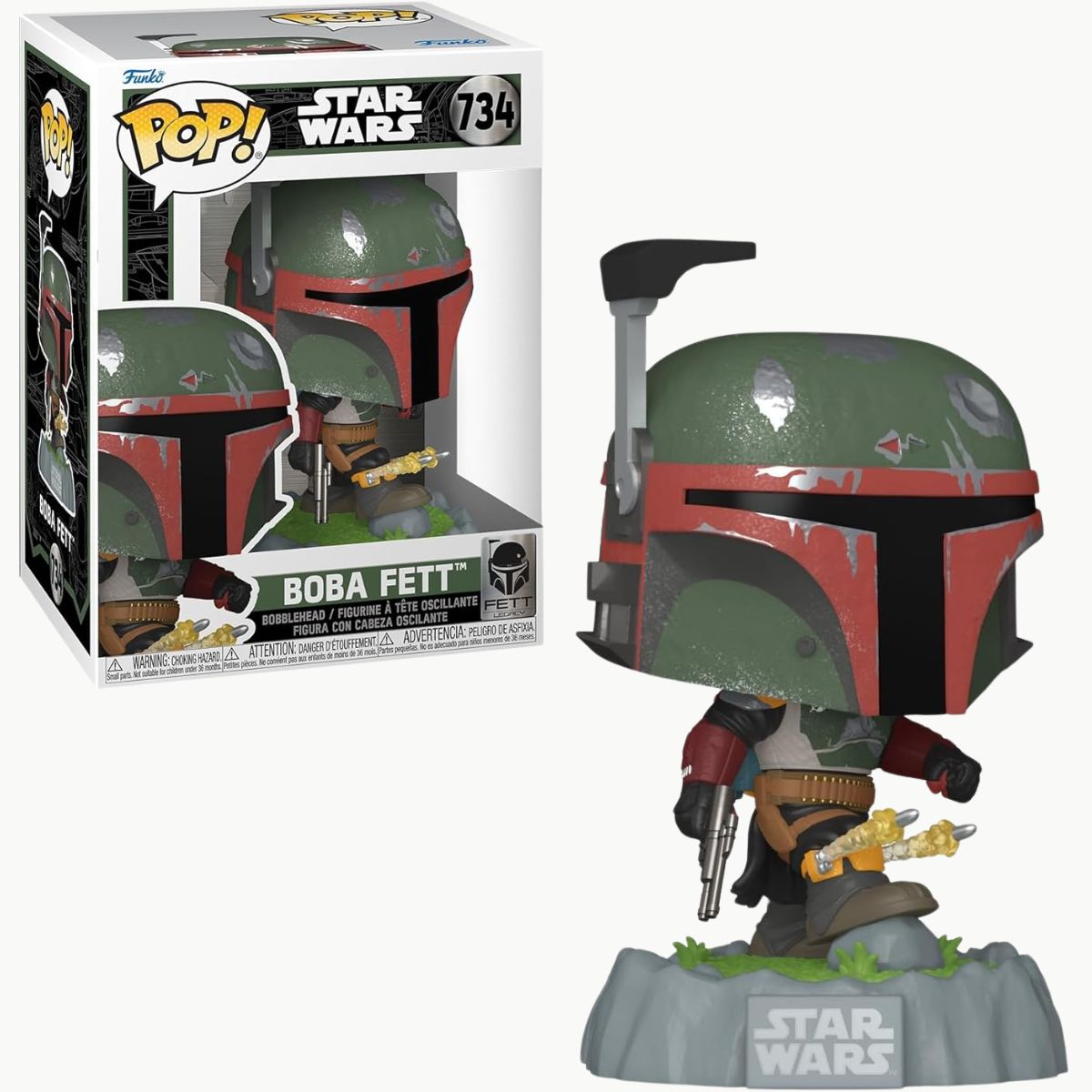 Pop Star Wars Boba Fett com Foguetes 734 Funko 82722