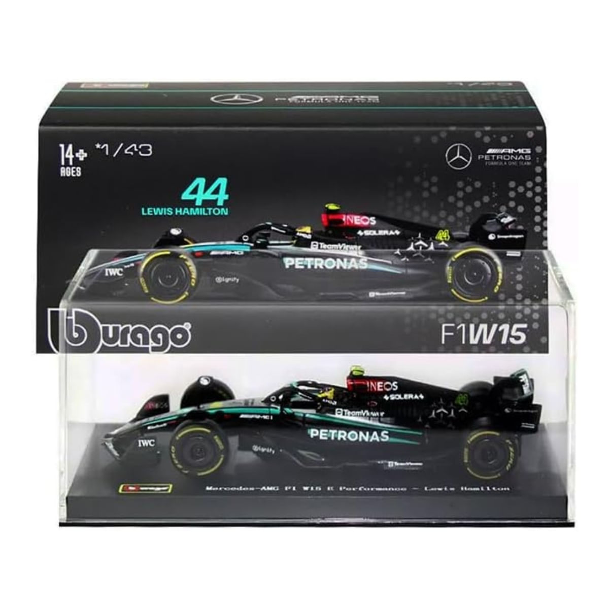 Miniatura Fórmula 1 Mercedes Benz W15 AMG Petronas 2024 44 L