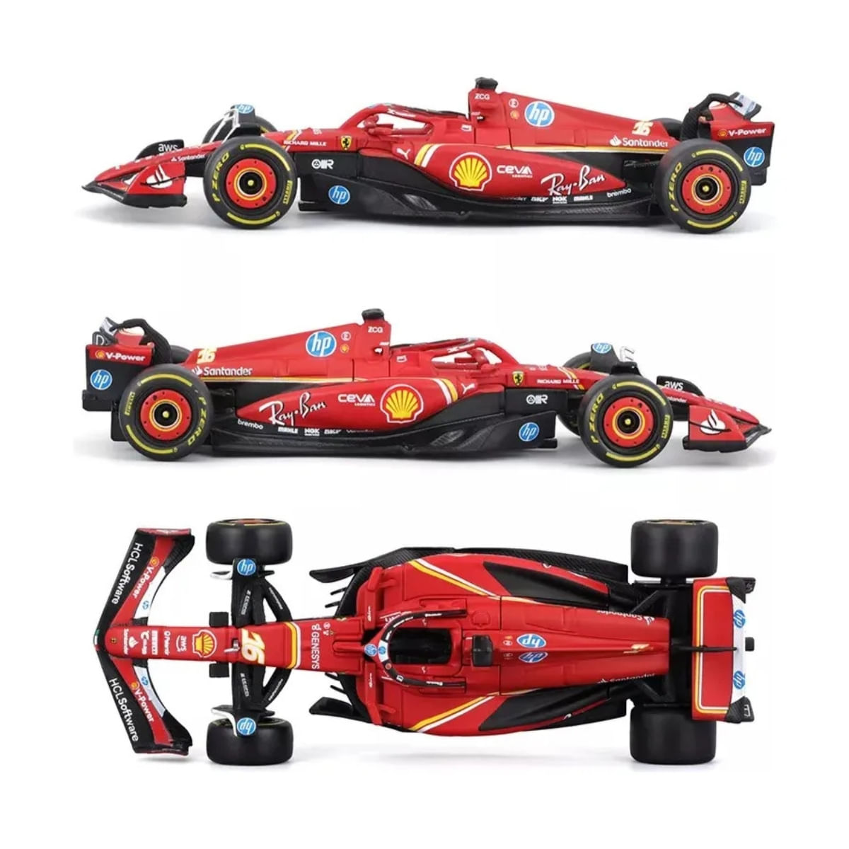 Miniatura Fórmula 1 Ferrari SF-24 16 Leclerc 2024 1/43 Burago