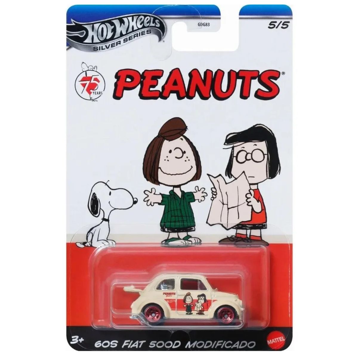 Hot Wheels Peanuts Fiat '60 500D Modificado 1/64 Mattel GDG83